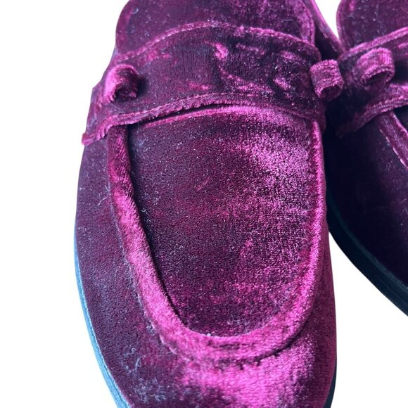 Cole Haan Cordovan Velvet Stassi Loafers Bordeaux Women's Size 8 *No Chain - Picture 7 of 11